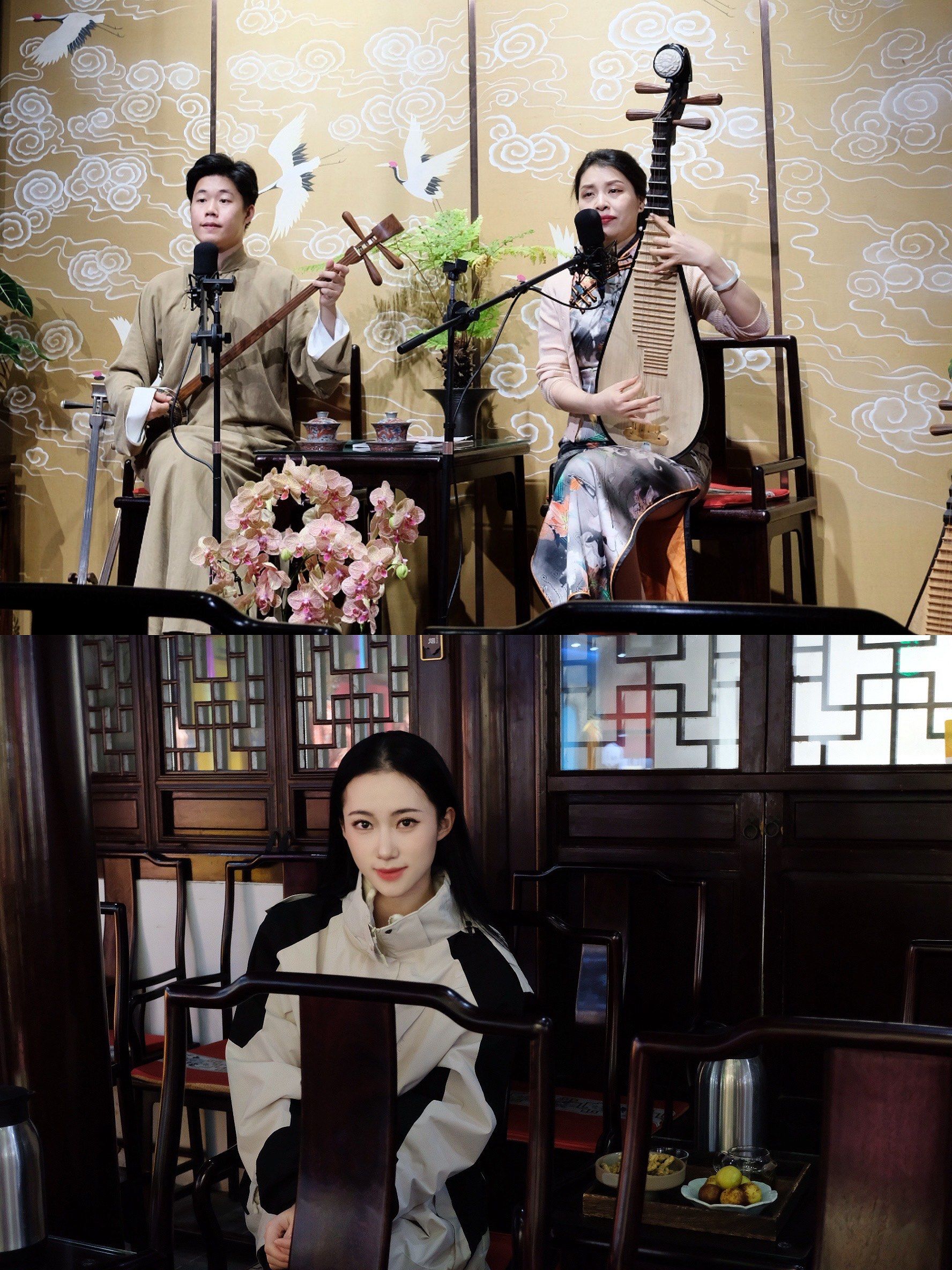 评弹演员
技艺精湛歌声婉转
如听仙乐耳暂明
嗯我下次还会来听