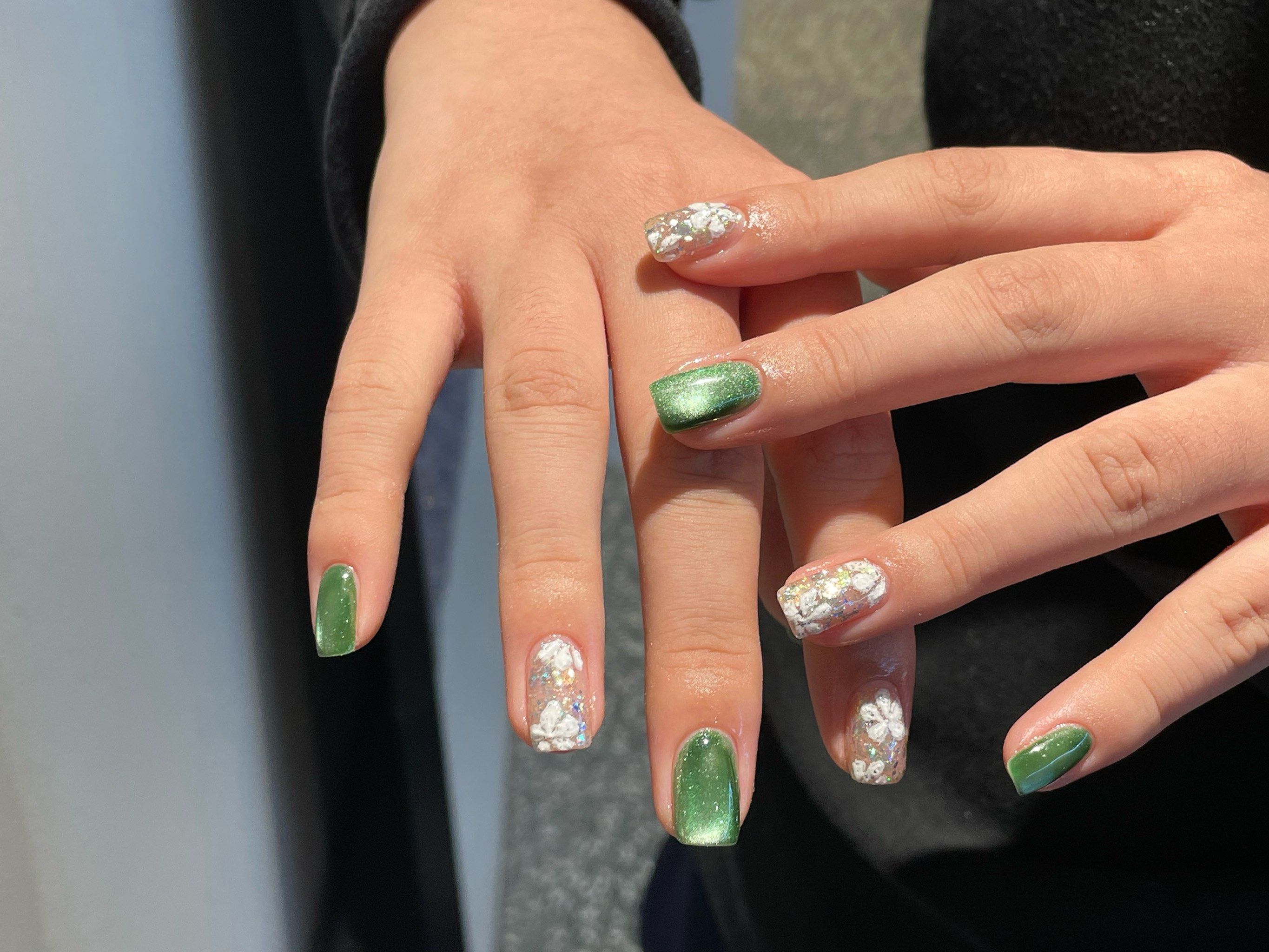 灵感来了～绿色指甲