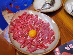 现切牛肉-台山侨雅海鲜粥底火锅(台山侨雅花苑店)