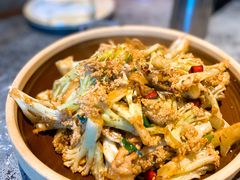 干煸有机菜花-华盛园卷子王农家菜水库鱼