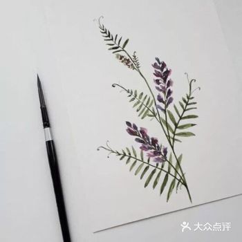 她画的水彩花卉晶莹剔透～