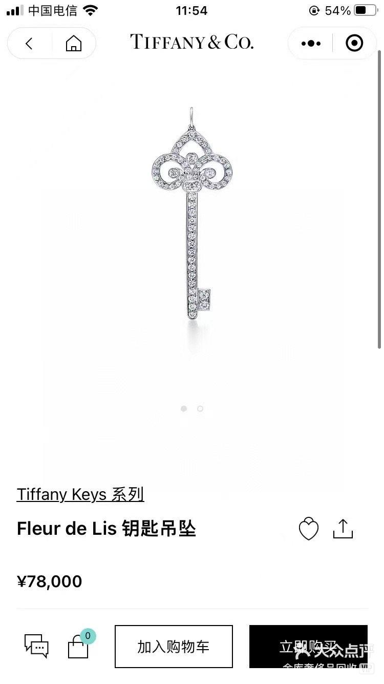 钥匙项链tiffany 蒂芙尼 代购图片