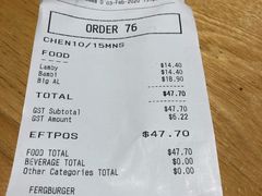 账单-Fergburger(皇后镇店)