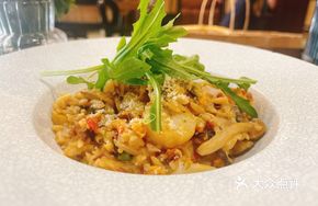 Sea Urchin and Crab Roe Sauce Scallop Seafood Risotto