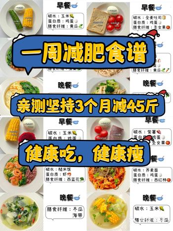 一周减肥食谱，亲测坚持3个月减45斤，健康吃，健康瘦