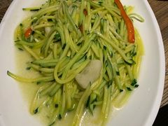 清炒南瓜丝-老头儿油爆虾(胜利河美食街店)