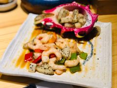 火龙果炒虾仁-清水日本料理铁板烧(学府路店)