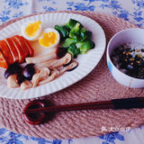 野沢菜漬のお茶漬け｜煎松茸｜溏心蛋