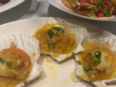 鲜贝丁烧绿茄子-宝轩渔府·老字号海鲜·正宗津菜(水上店)