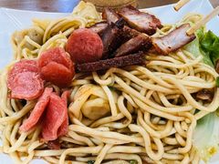 叉烧干捞扁实面-明叔捞面