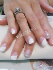 双色斜法，COCO美甲师-娃娃美甲wawa nail salon