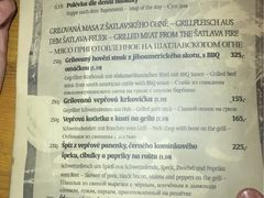 菜单-Krčma Šatlava