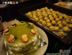 我做的绿茶芝士蛋糕和水果泡芙-明匠曲蛋糕西点屋(穗花新村店)