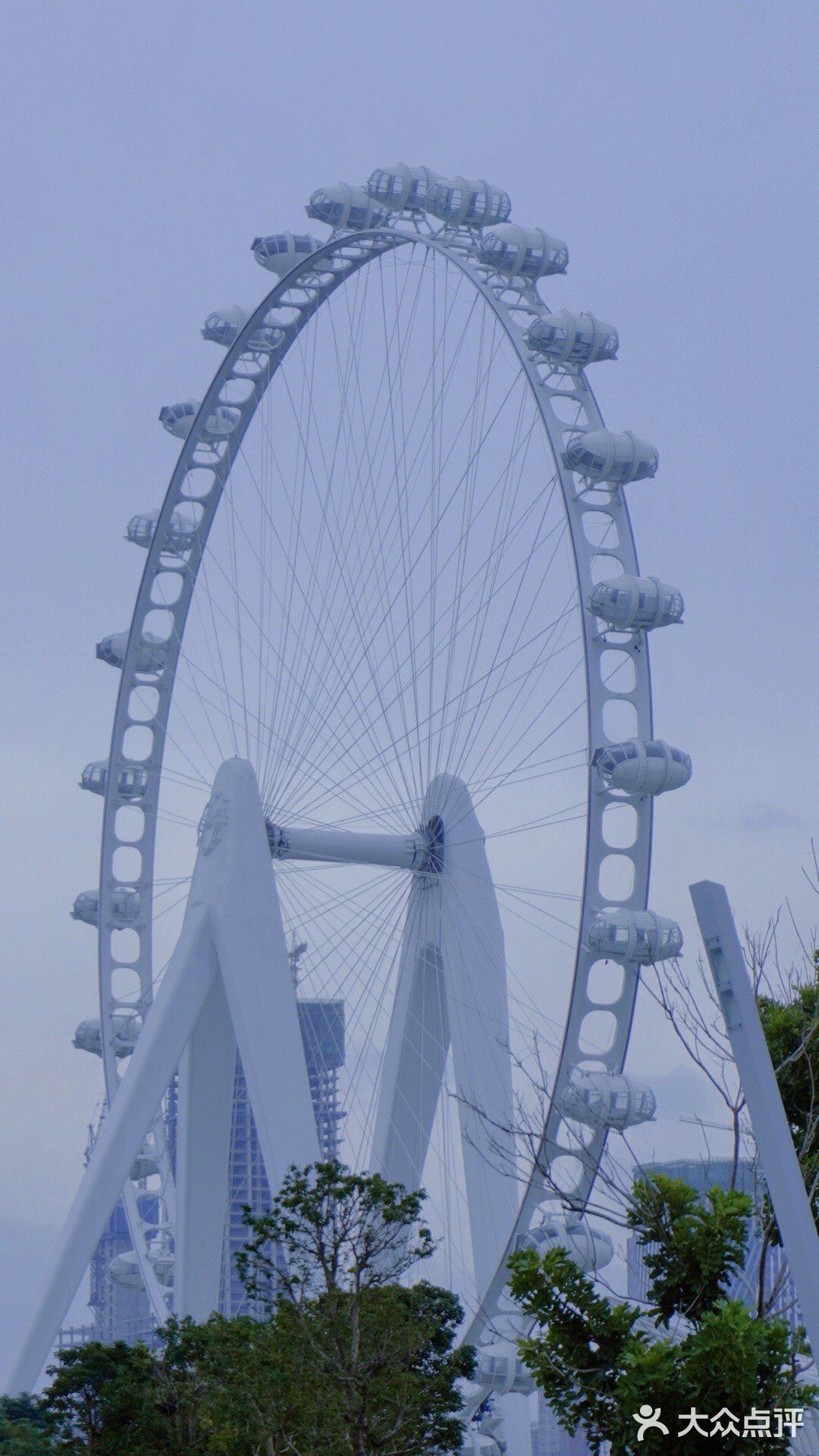 一个人打卡宝安公园拍照摩天轮