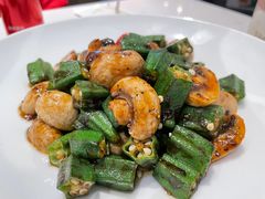 黑椒秋葵炒口蘑-北李·海肠捞饭·大连菜(望京凯德MALL店)