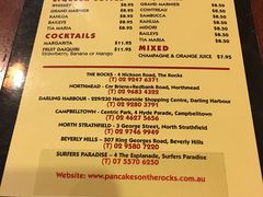 菜单-Pancakes on the rocks(Darling Harbour)