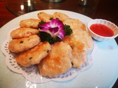 莲藕酿煎虾饼-聚缘堂·海鲜私房菜(松岭路店)