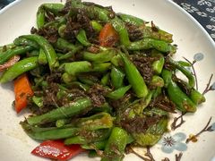 倒笃菜炒尖椒-春娟茶楼·地道农家菜(梅家坞店)