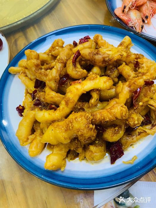天伦海鲜·老味道·青岛菜(栈桥天主教堂店)炸鱿鱼条图片