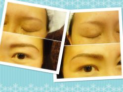 美女客人J小姐 韩式塑眉前后对比-艾妃罗高科美肤美甲美睫健康管理