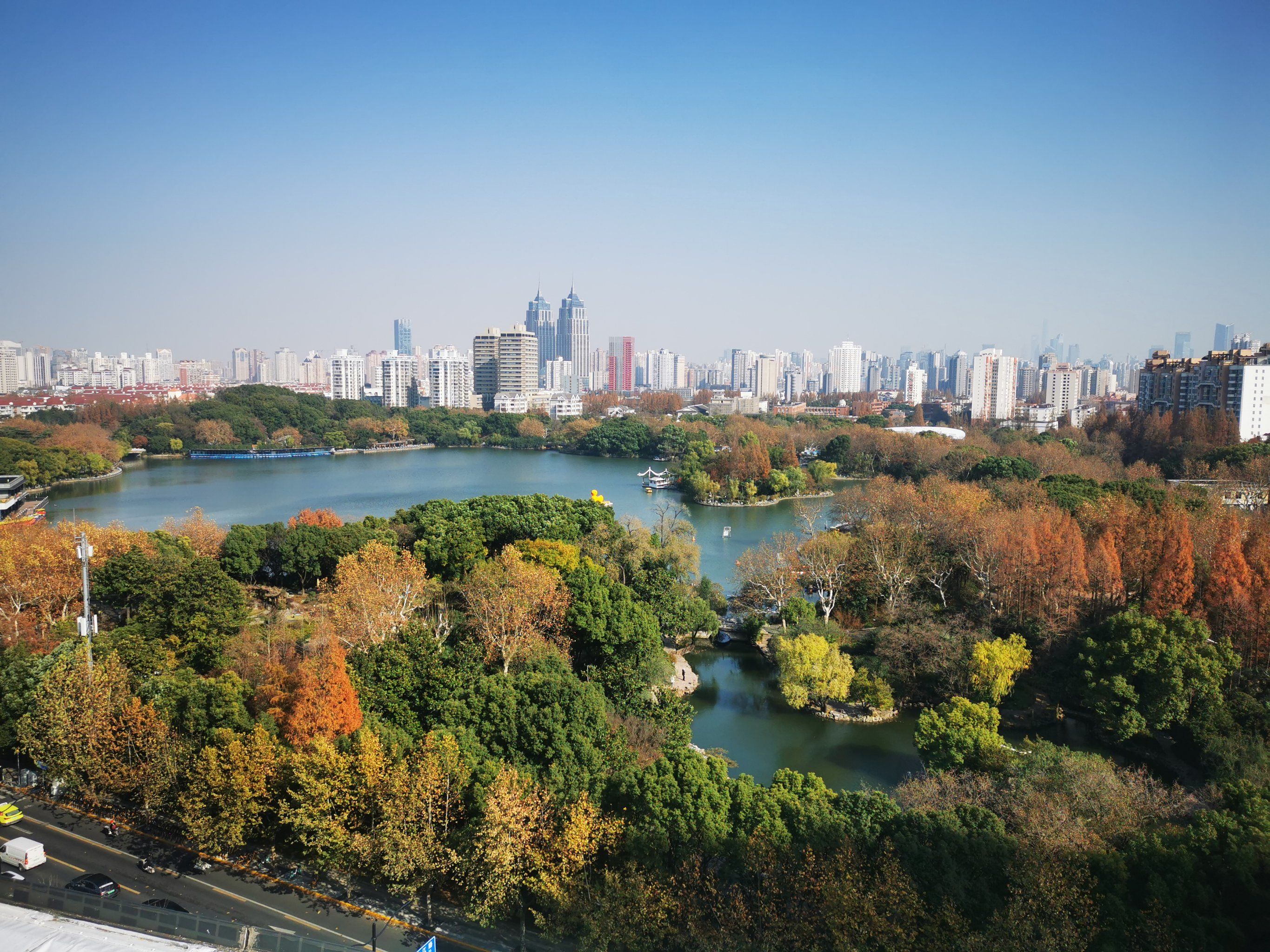 可以看长风公园全景的地方
