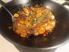 锅烧深海碟鱼头-大份-开海·红岛海鲜虾水饺(石老人店)