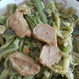 肉丸炒糯米茄子，很下饭，特别好吃