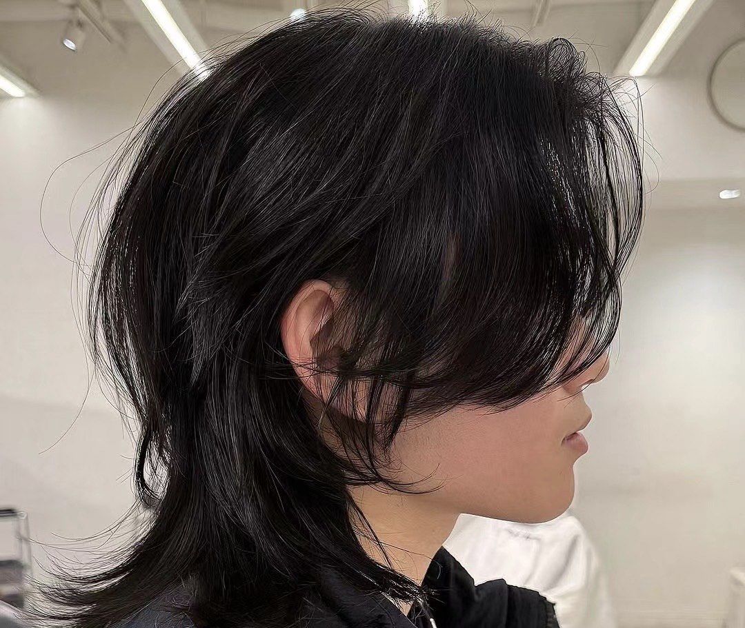 男生日系小狼尾发型参考