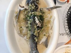 姜茸鸡油蒸泉水鲩-勝記酒家·37年老字号·经典粤菜(荔枝公园店)