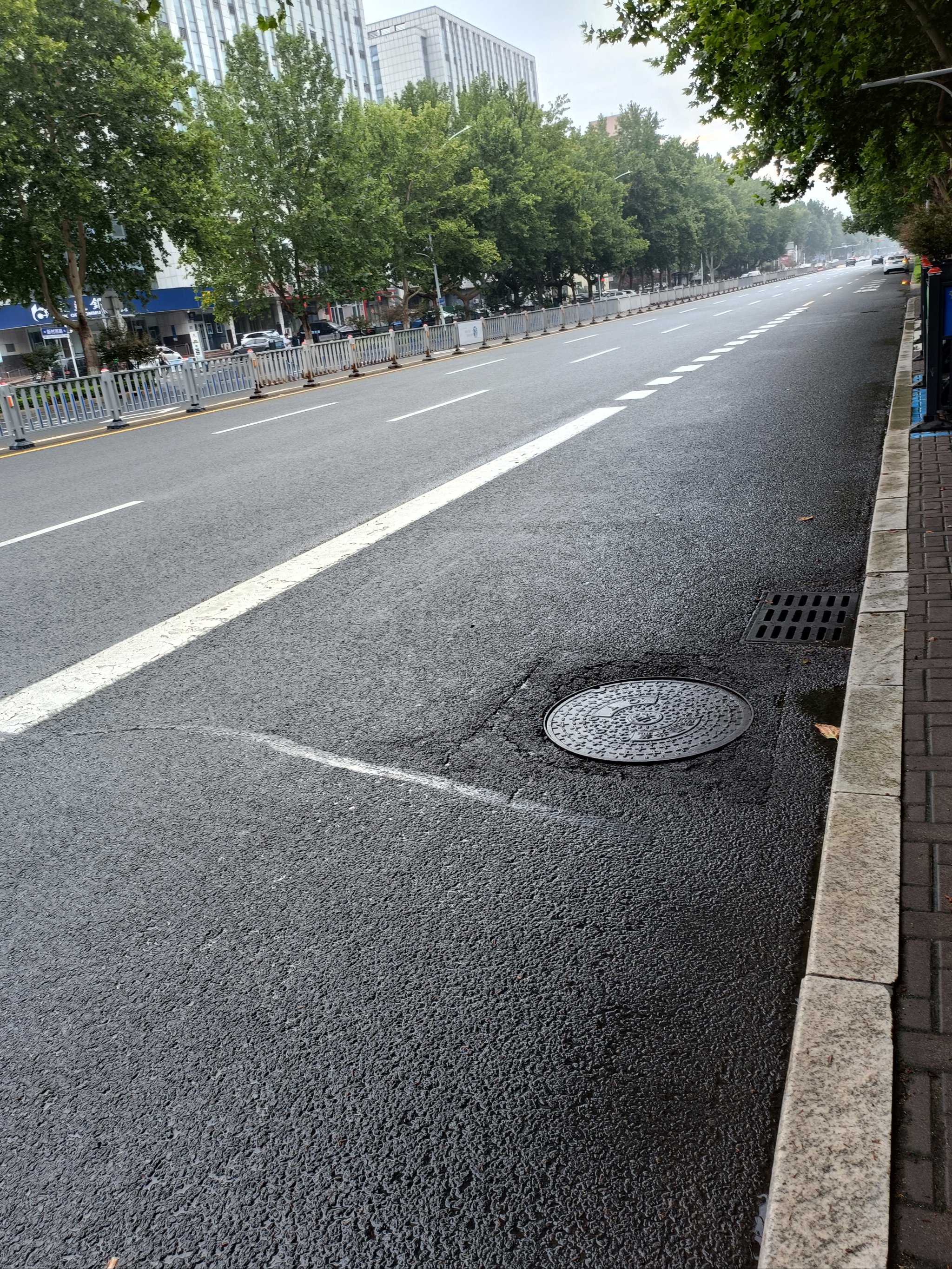 马路上下雨的真实照片图片