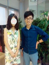 和韩子老师来个合影~O(∩_∩)O~-美秀造型