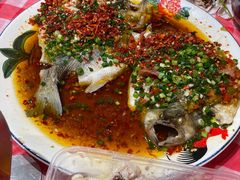 三椒蒸鲈鱼-荆九爷爆炒桥头三嫩(夫子庙店)