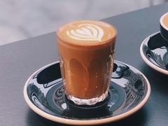 Flat&nbsp;white-black rainbow coffee
