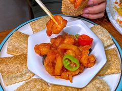 -东来菜馆•手抓海鲜家常菜•海鲜锅贴(鸽子窝店)