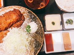 牛かつ130ｇ明太麦飯セット-牛かつもと村(原宿店)