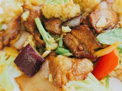 有机菜花炒花肉-敦煌喜宴(万达广场店)