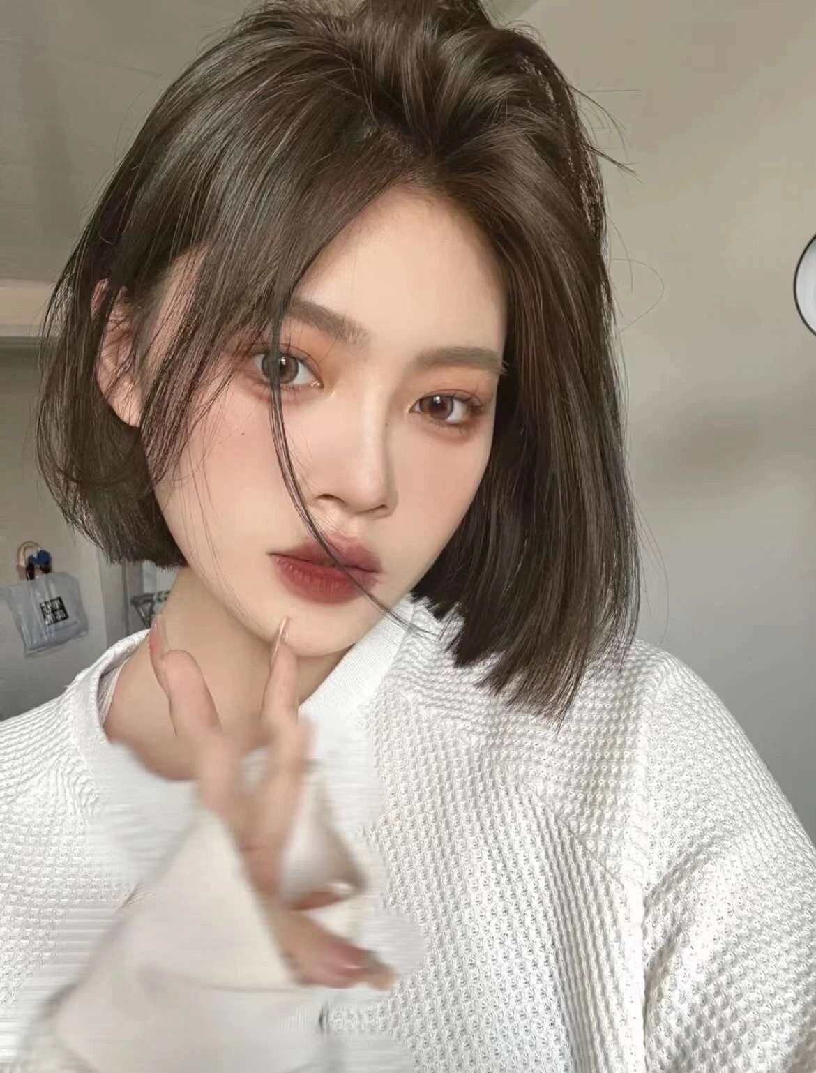 短发黑茶色,太高级了吧!