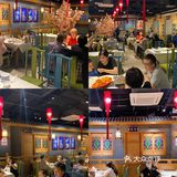吃酥香烤鸭蘸蜜汁桃花酱