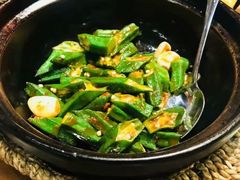 豆酱炒秋葵-南拳十三姨·潮汕砂锅粥(世纪金源店)