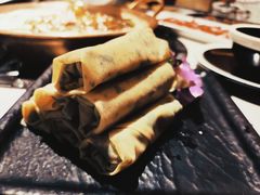 自制荠菜百叶包-京韵胡同·酱香羊蝎子火锅涮肉(长寿路店)