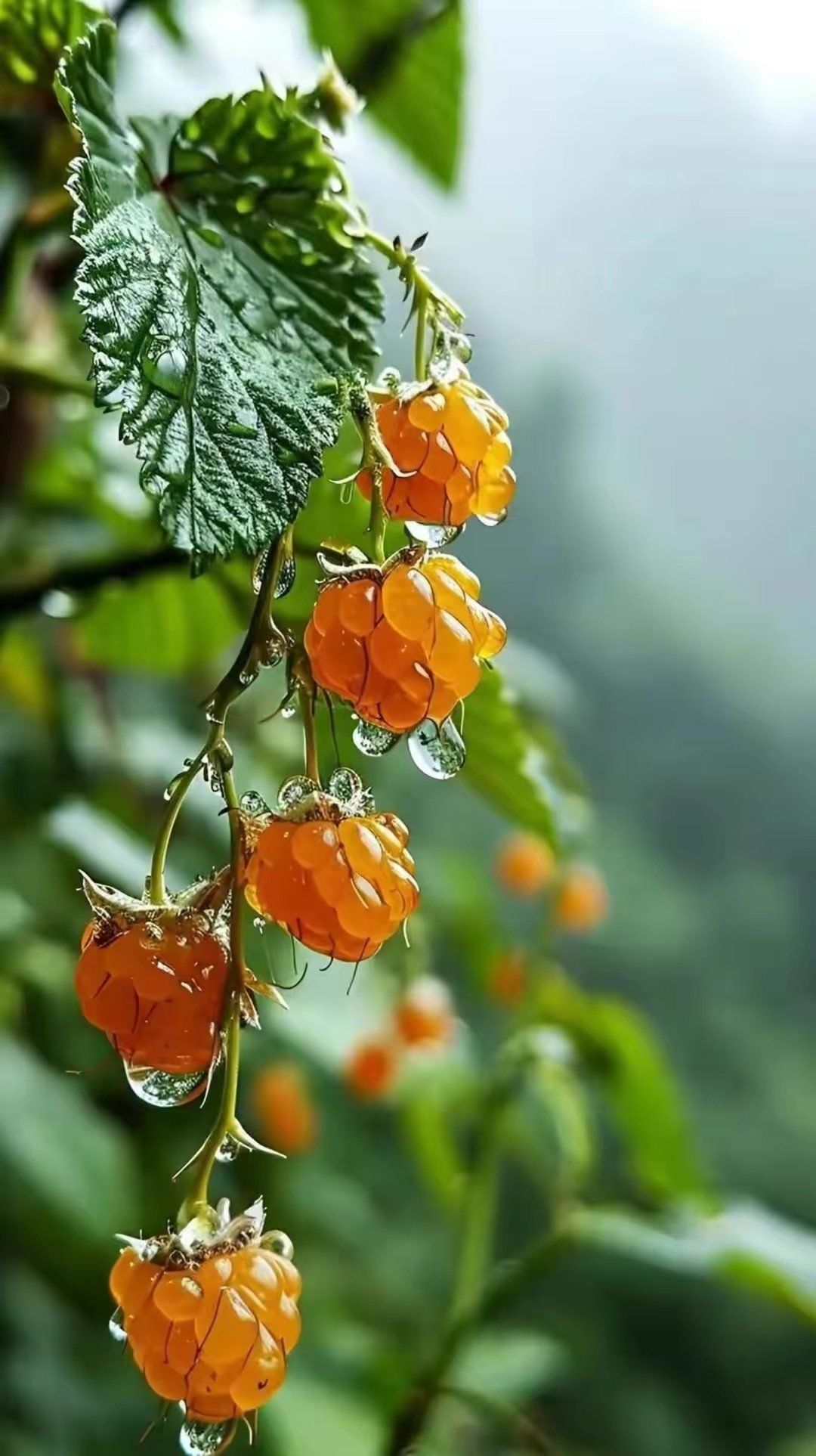 雨后酸甜可口的树莓