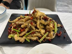 干煸鱿鱼须-大眼锅贴水饺(河东店)