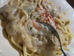 牛肝菌白汁玉子意面-CowCow其其·牛杂咖啡公司(六运店)