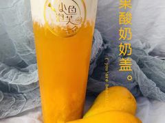 芒果酸奶盖-小鱼泡芙