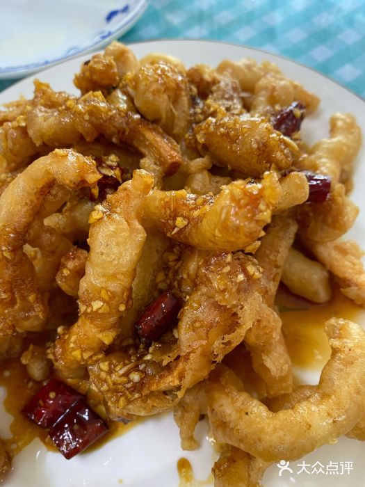 天伦海鲜·老味道·青岛菜(栈桥天主教堂店)炸鱿鱼条图片