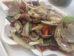 姜葱爆炒花蛤-覃记海鲜美食餐厅