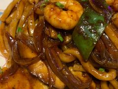 关西虾仁秘炒乌冬-仙隐小鹿中華の日料(荣民龙首广场店)