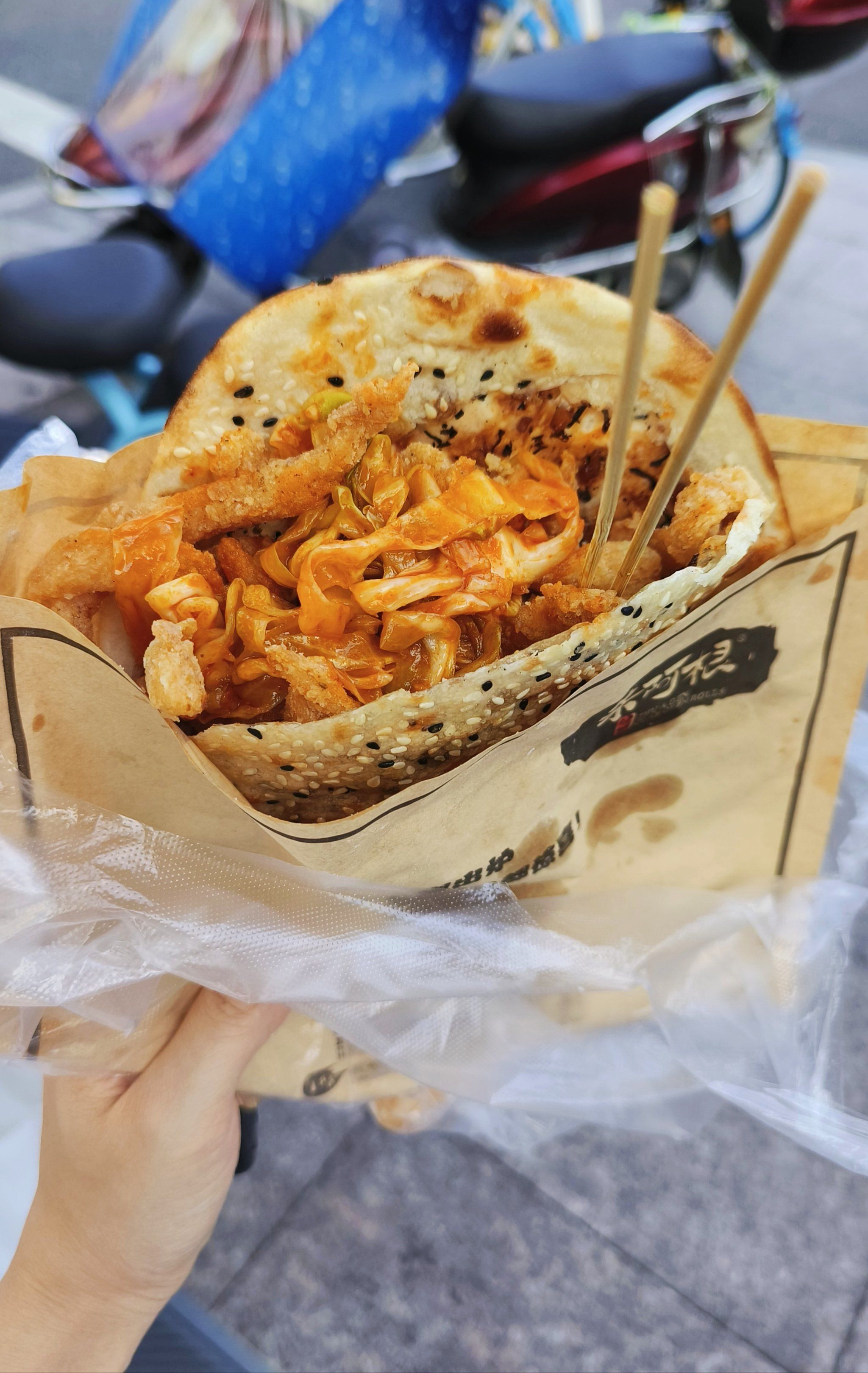 在下沙,不到5元的香酥鸡烧饼7515超好吃93