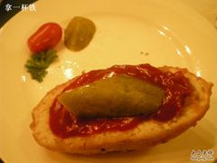 油煎包自创吃法-露西亚咖啡西餐厅(哈尔滨俄侨纪念馆店)