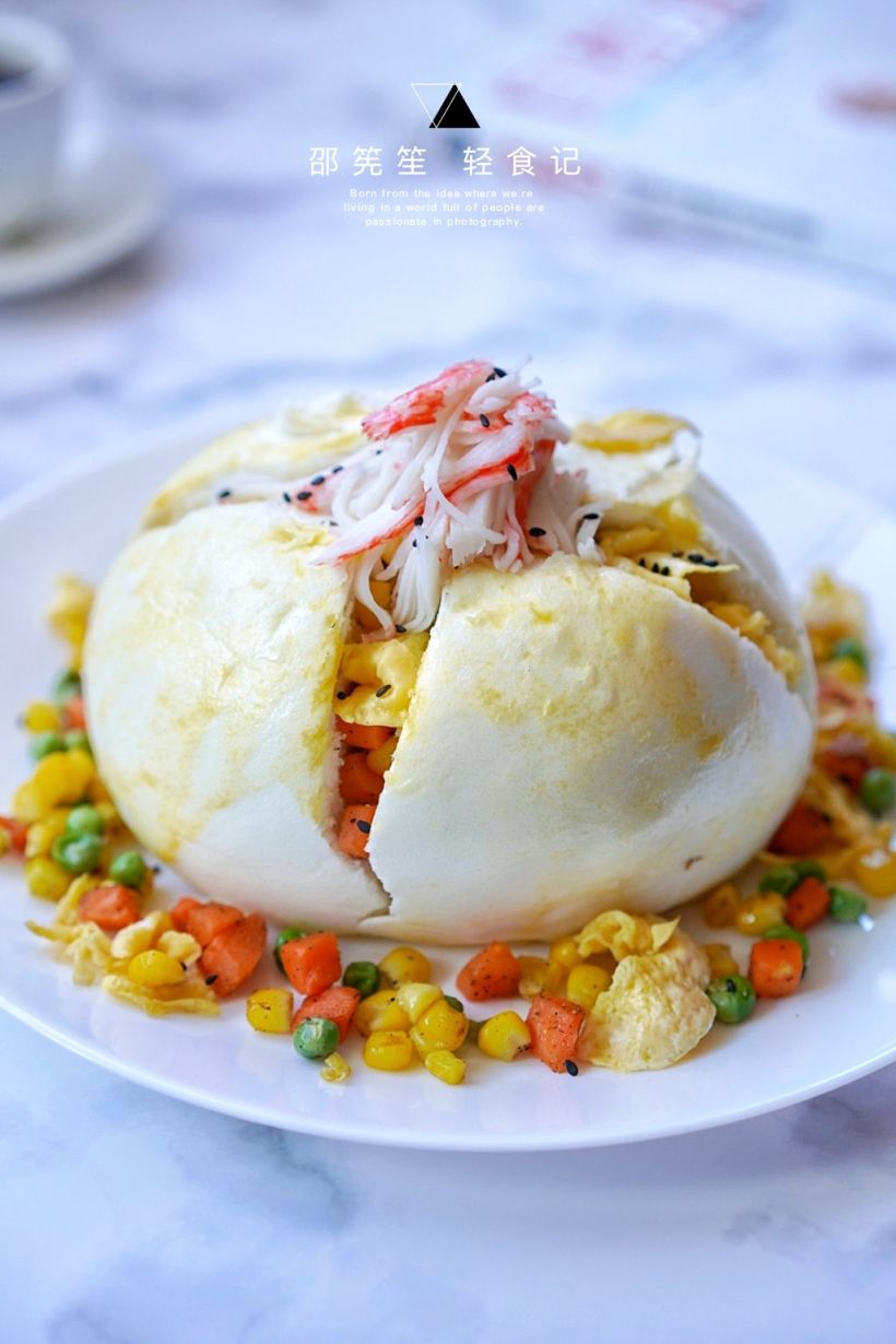 减脂餐 黄金开口笑包子